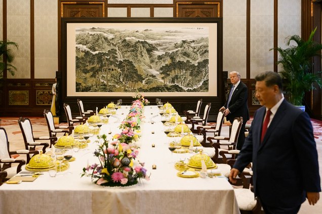 特朗普与习近平出席国宴现场