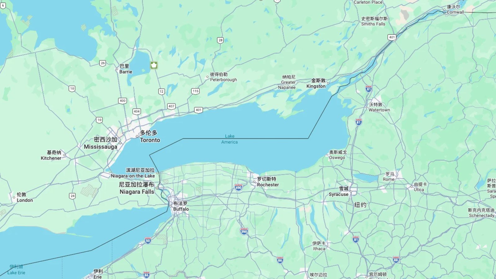 Google地图在美国改标“Lake America”，美加开始使用不同湖名